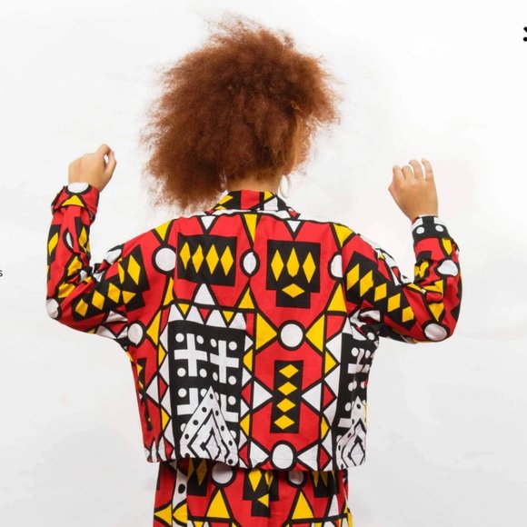 NWT Yevu Crop Jacket in Geo sz XL - Picture 2 of 8